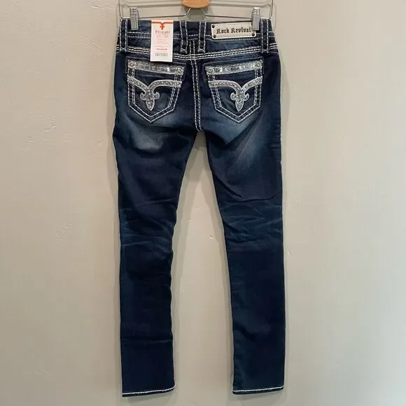 NWT Rock Revival Sherry Straight Jeans - Size: 25 / 32 - Picture 2 of 7